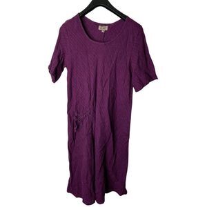 FLAX 100% linen dress purple women's size medium